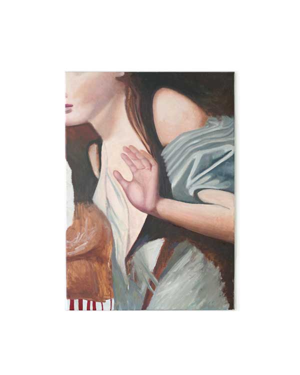 Olivier Furter, painting,The Great Masters: Inspired by Jean-Baptiste Greuze's Dead Bird, oil on canvas, 65x92cm, OF24