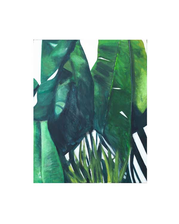 img bananier 1, gouache sur toile de lin, 73x92cm, 2023