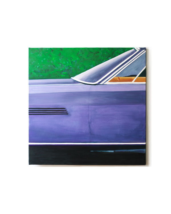 img blue car 1, huile sur toile, 80x80cm, 2024