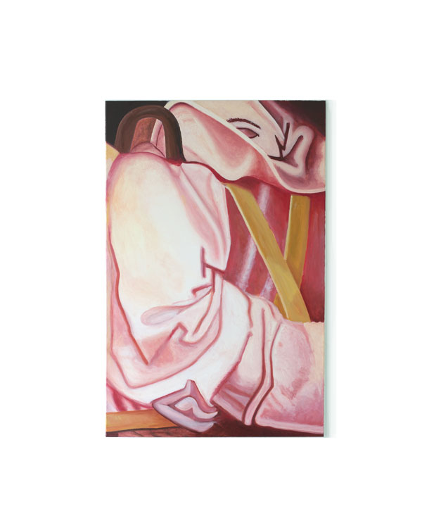 Angel I(Engel I), oil on canvas, 60 x 92 x 2cm, OF2025. Inspired by the painting by Jerg Ratgeb 1480/85 Stuttgart, Herrenberg Altar, Holy Veronica's veil, between incense-bearing angels.