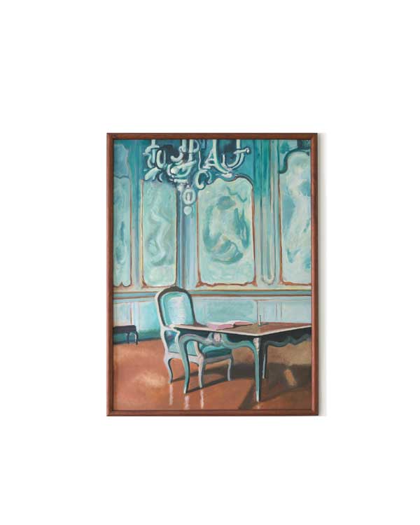 img le roman rose, huile sur papier, 76x56cm, 2023
